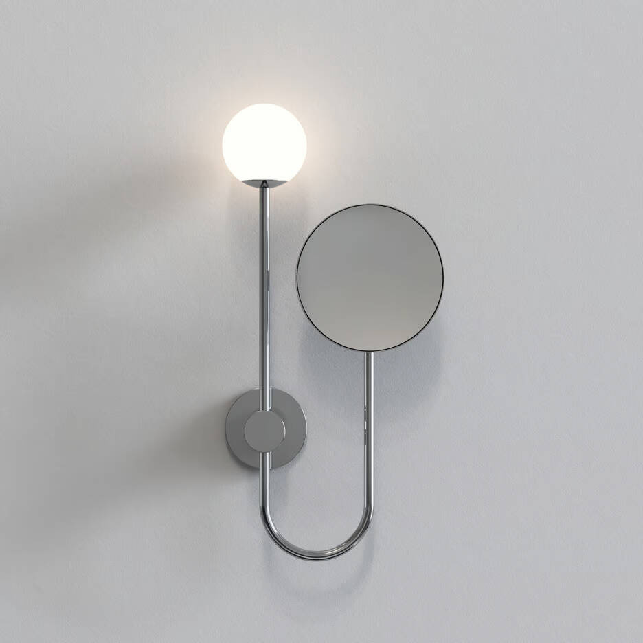 Astro :: Wall lamp / sconce with mirror Orb chrome height 43.4 cm