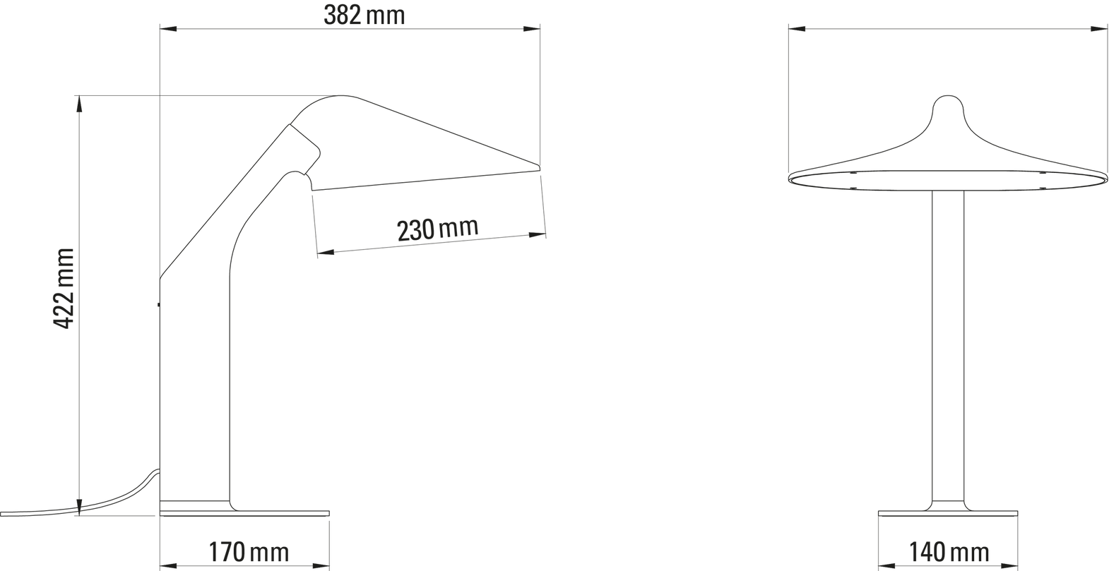 DCW:: Niwaki Tischleuchte schwarz, Höhe 42,2 cm