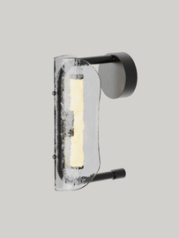 Aromas :: Lampa ścienna / kinkiet Lida rozm. S wys. 31 cm transparentne szkło / czarny metal