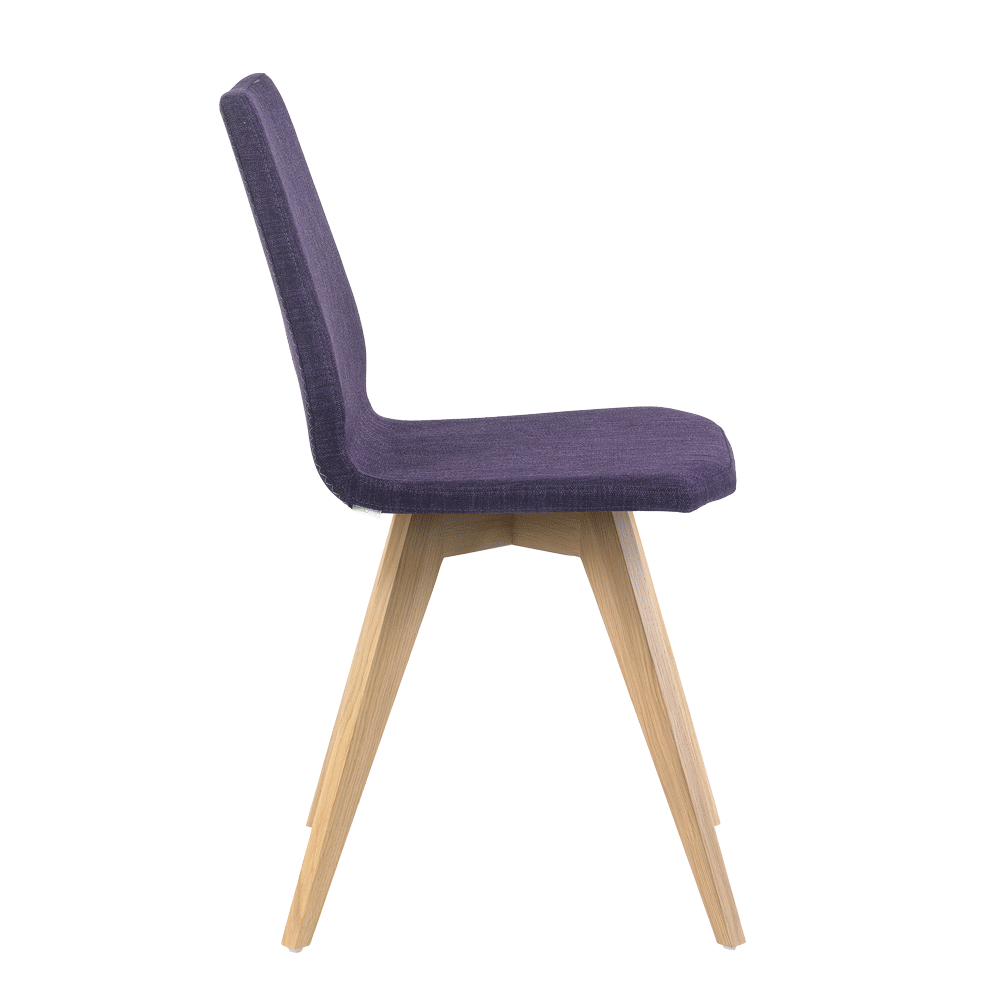 Mobitec :: Mood 41 upholstered chair, purple, width 47 cm, wooden legs