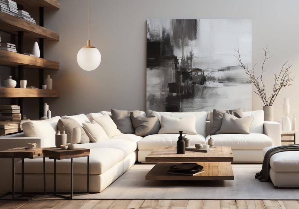 Kaspa :: Alur Wood white and oak pendant lamp, diameter 30 cm, size M