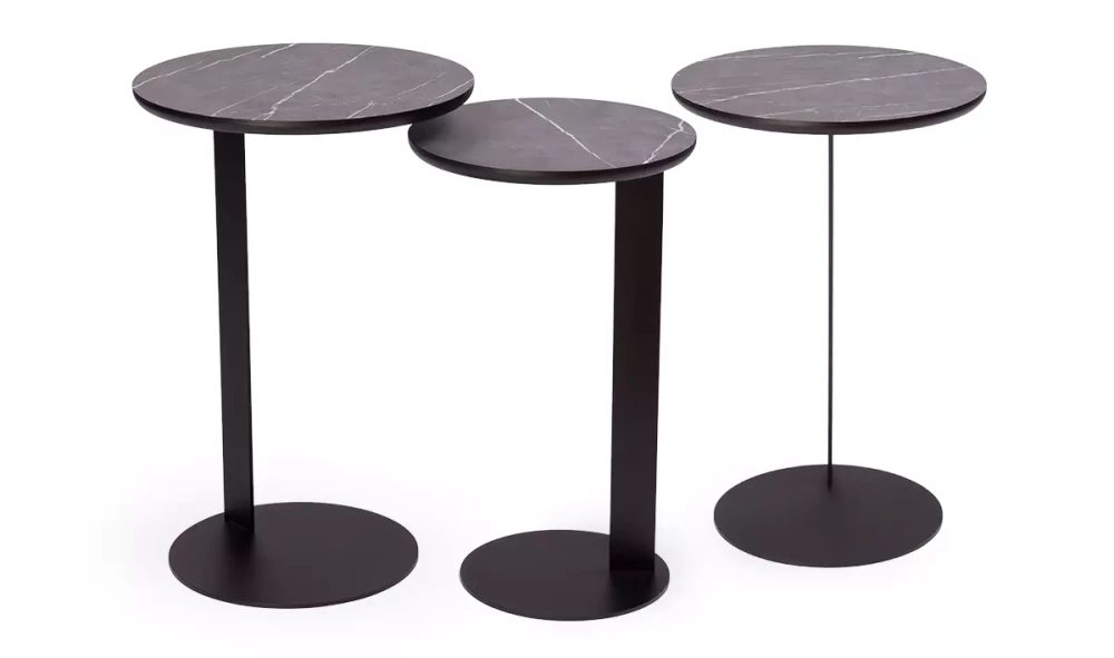 Nordifra :: Couchtisch Marmor Oden runden Durchmesser 35,7 cm schwarz