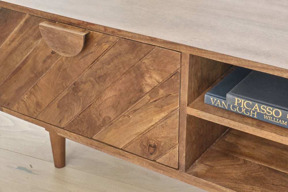 TABLE4U :: Drewniana szafka RTV Irena 180x40x45 - kolor bursztyn