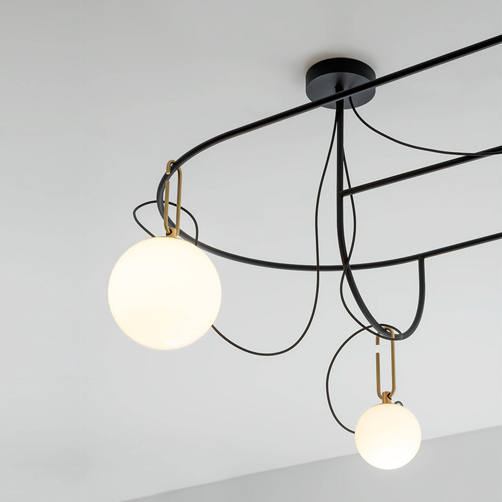 Artemide :: Lampa wisząca Nh czarno-złota szer. 169 cm