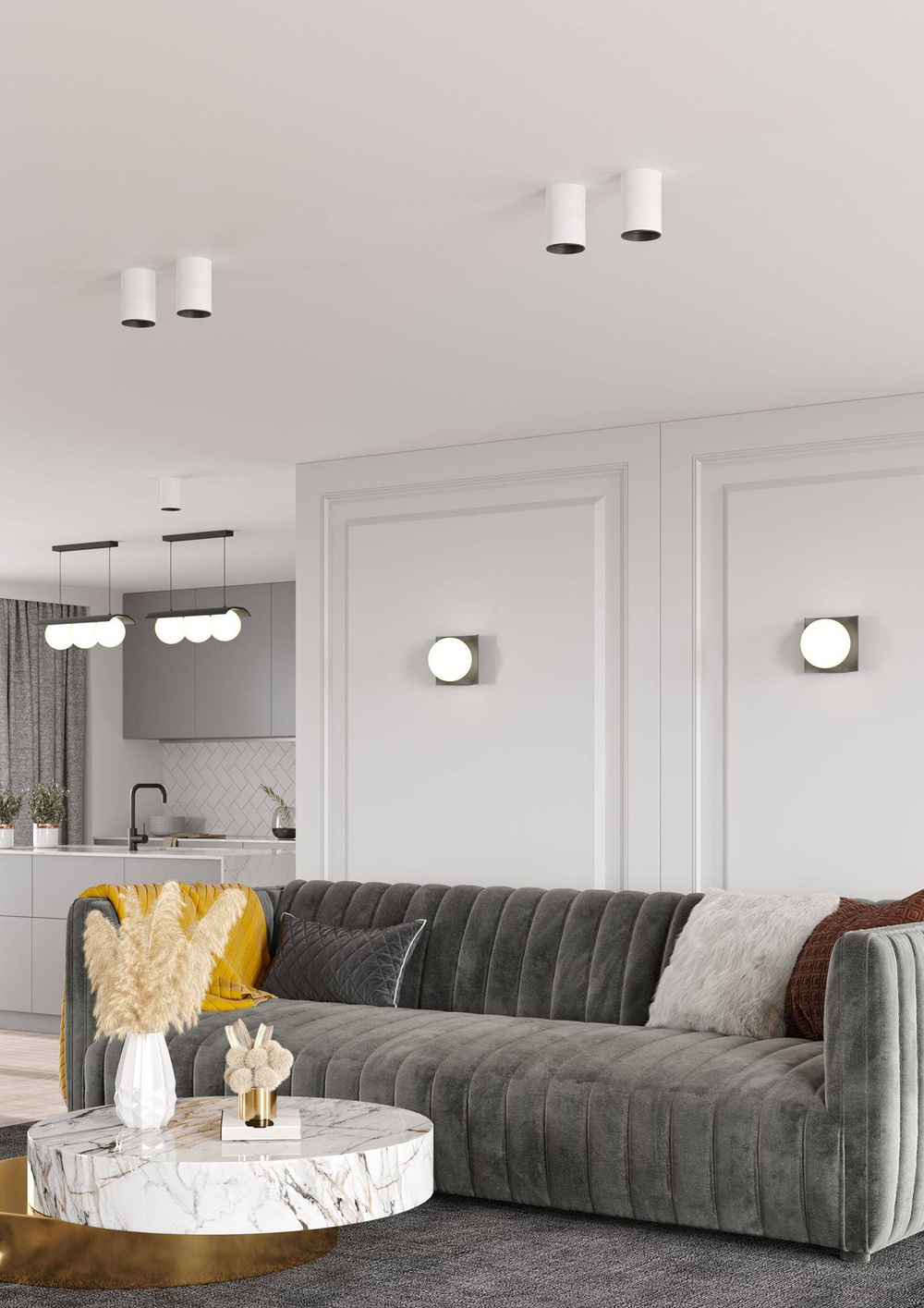 Aqform :: Oprawa natynkowa Modern Ball WP LED M930 czarna struktura szer. 15 cm