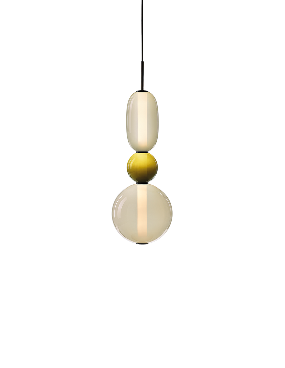 Bomma :: Hängelampe Kristall Pebbles Höhe 79 cm transparent