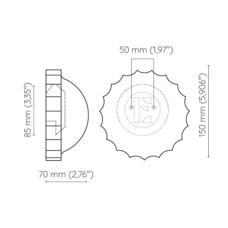Embassy Interiors :: Lampa ścienna / Kinkiet Elektra alabaster śr. 15 cm biała