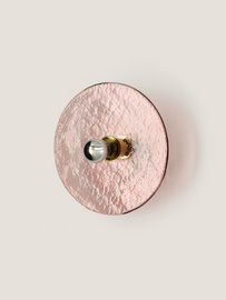 Aromas :: Wandleuchte Nold Durchmesser 30 cm, rosa / goldfarbenes Metall