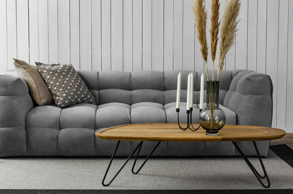 Nordic Line :: Upholstered sofa Michelle 3-seater Gray 236x68x105 cm