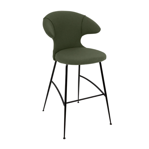 Umage: Time Flies grün-schwarzer Stuhl/Hocker, Sitzhöhe 75 cm