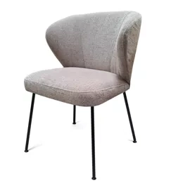Claudie :: Krzesło tapicerowane Stella szare szer. 55 cm metalowe nogi