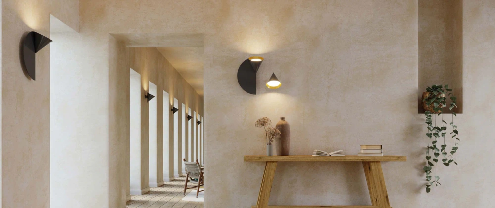 Robin :: Rubi Mono wall lamp / sconce, width 20 cm, black and gold