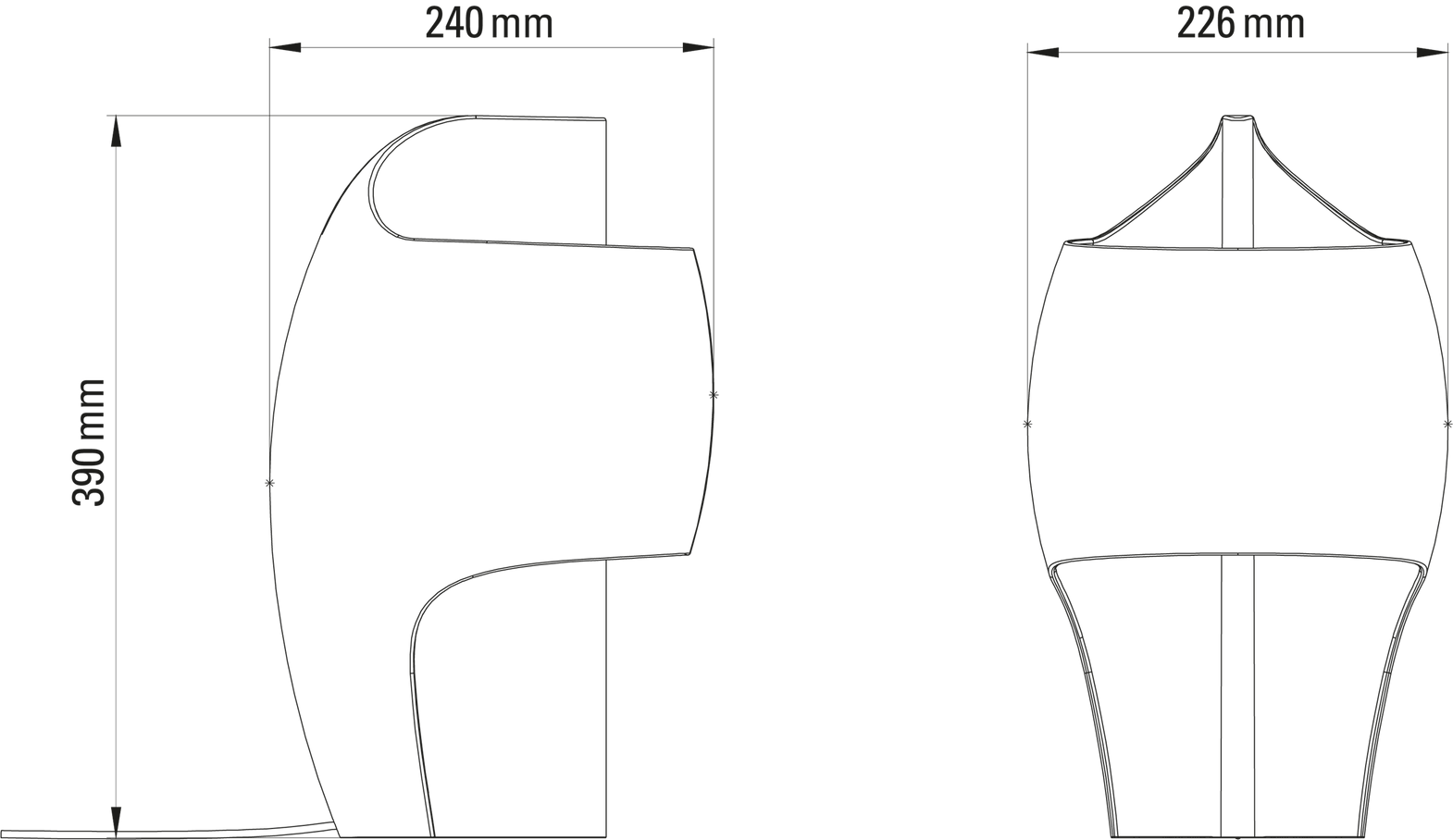 DCW:: La Lampe B Tischleuchte weiß Höhe 39 cm