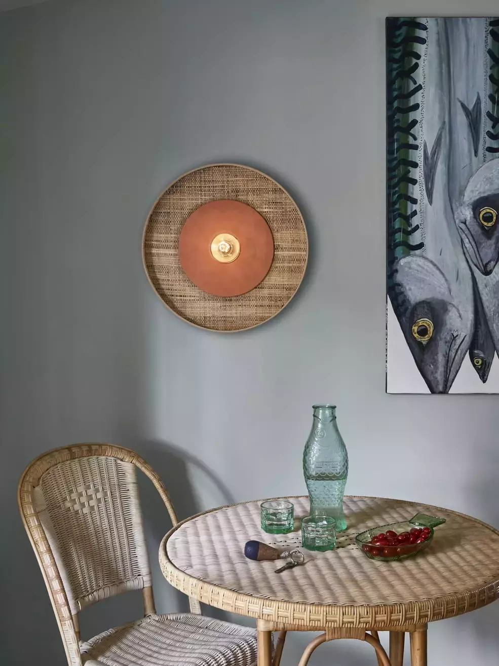 Market Set :: Wandlampe aus Metall Portinatx Durchmesser 50 cm beige