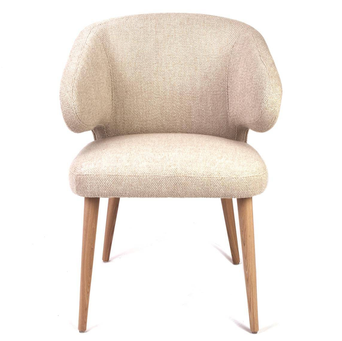 Claudie :: Aurora upholstered chair, wooden legs, color to choose, width 61 cm