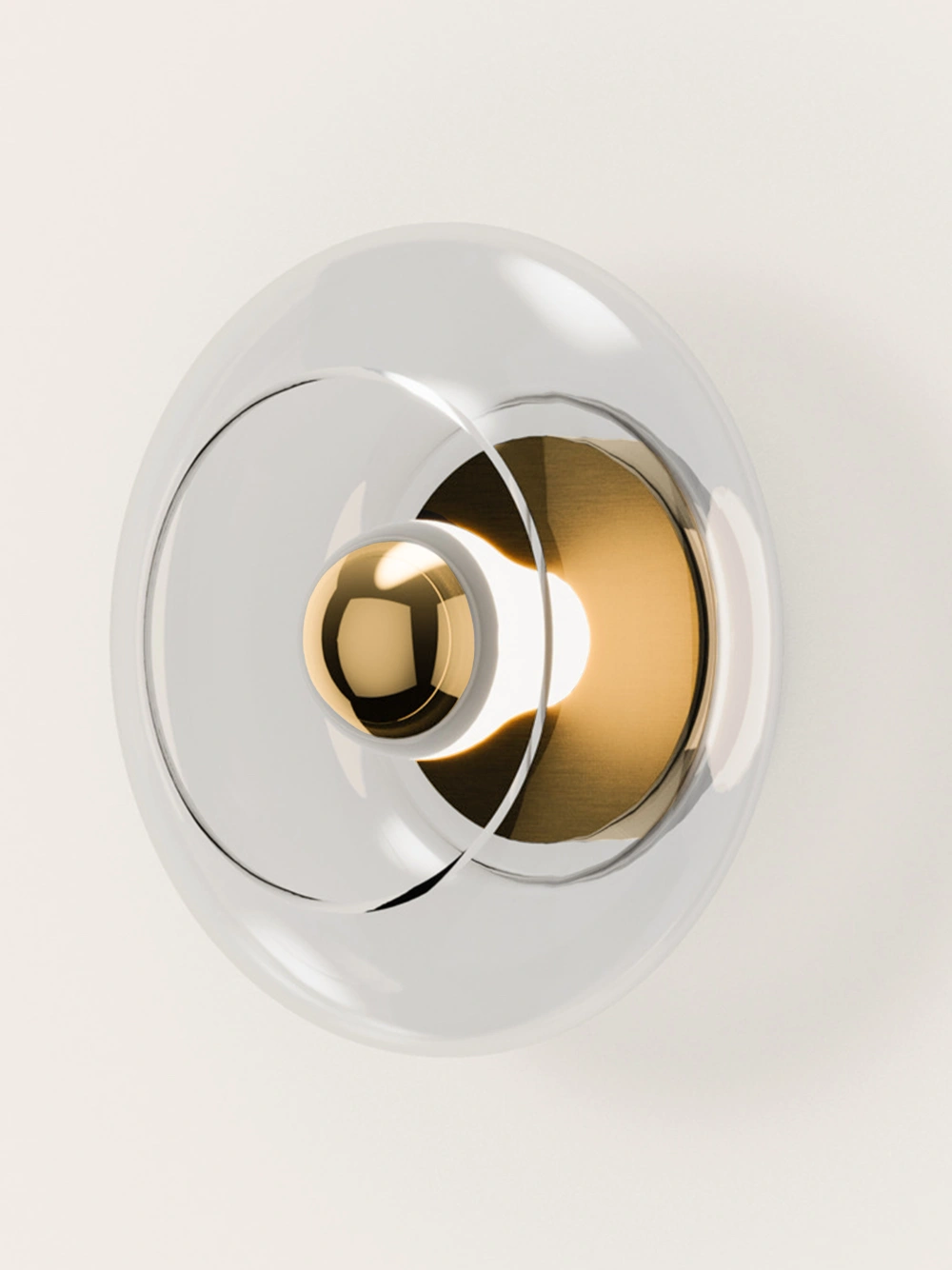 Aromas :: Lampa ścienna / kinkiet Vitree śr. 20 cm transparentne szkło / złoty metal