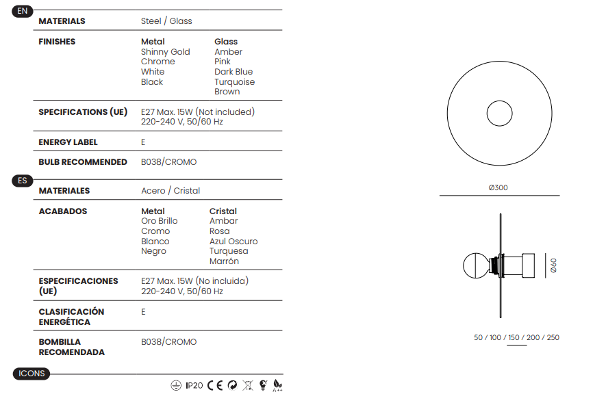 Aromas :: Lampa ścienna / kinkiet Nold śr. 30 cm różowy / złoty metal