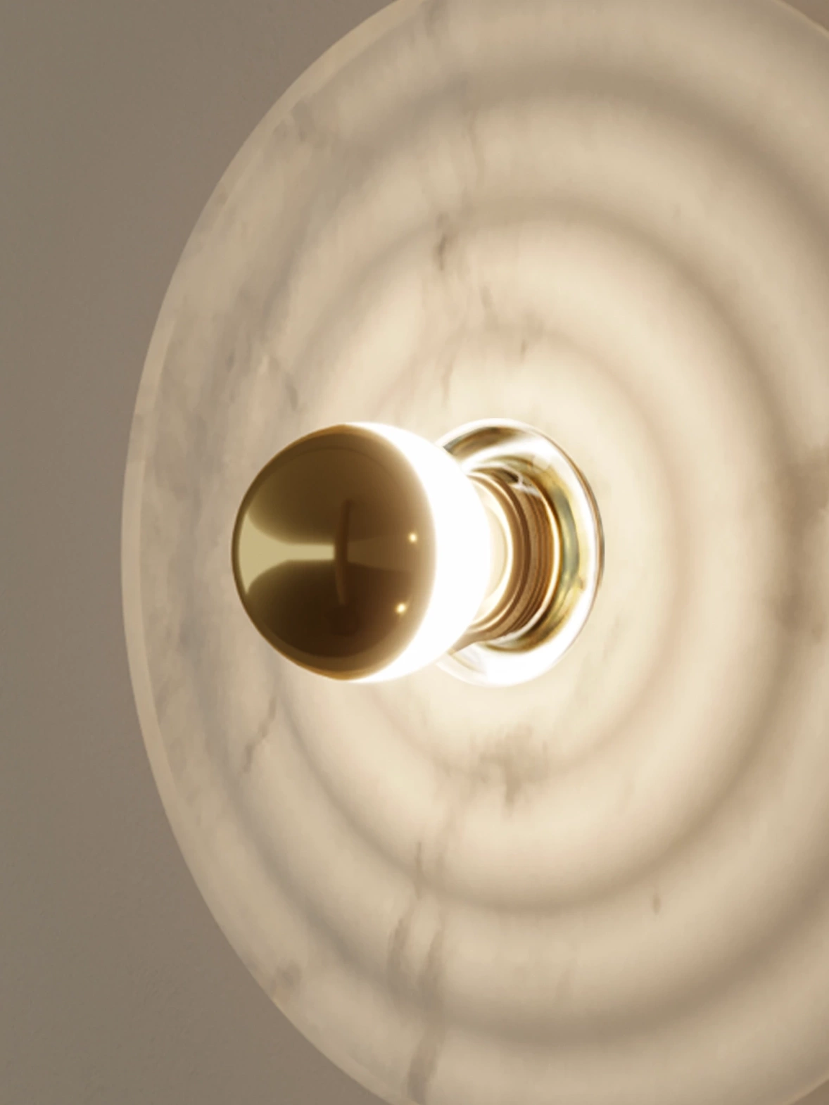 Aromas :: Wave wall lamp / sconce diameter 30 cm with silver alabaster plate silver metal