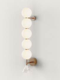 Aromas :: Lampa ścienna / kinkiet Soko 5 wys. 75 cm złoty metal / biały marmur