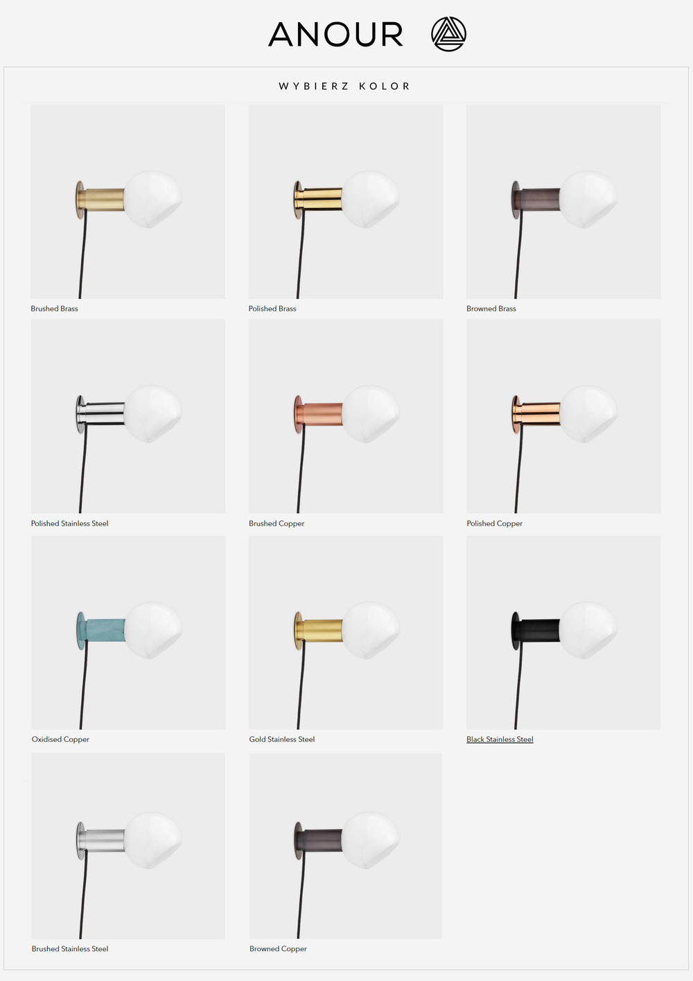 Anour :: Donya Sphere Wandleuchte, Durchmesser 15 cm, Schwarzstahl