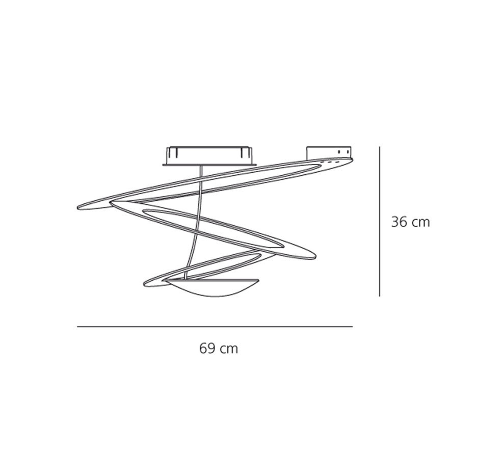Artemide :: Lampa sufitowa / plafon Pirce Mini biała szer. 69 cm