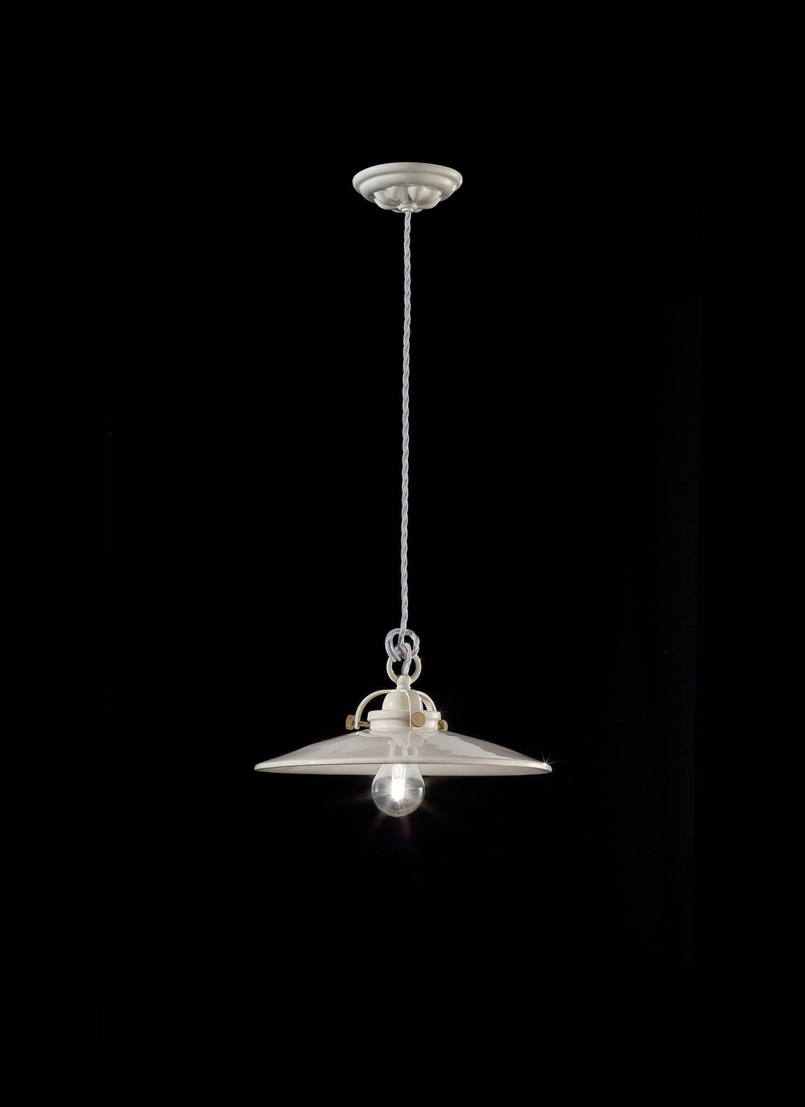 Ferroluce :: B&W weiße Pendelleuchte, Durchmesser 31 cm