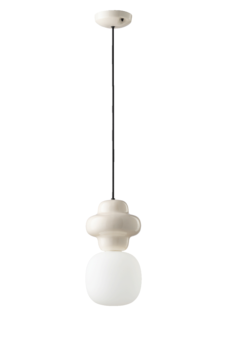 Ferroluce :: Copacabana pendant lamp, diameter 17 cm, cream ceramic