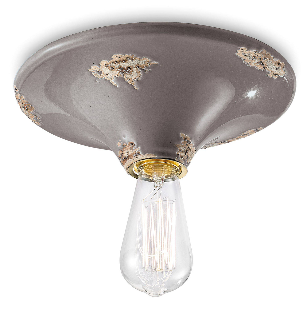 Ferroluce :: Vintage gray ceiling lamp, diameter 25 cm