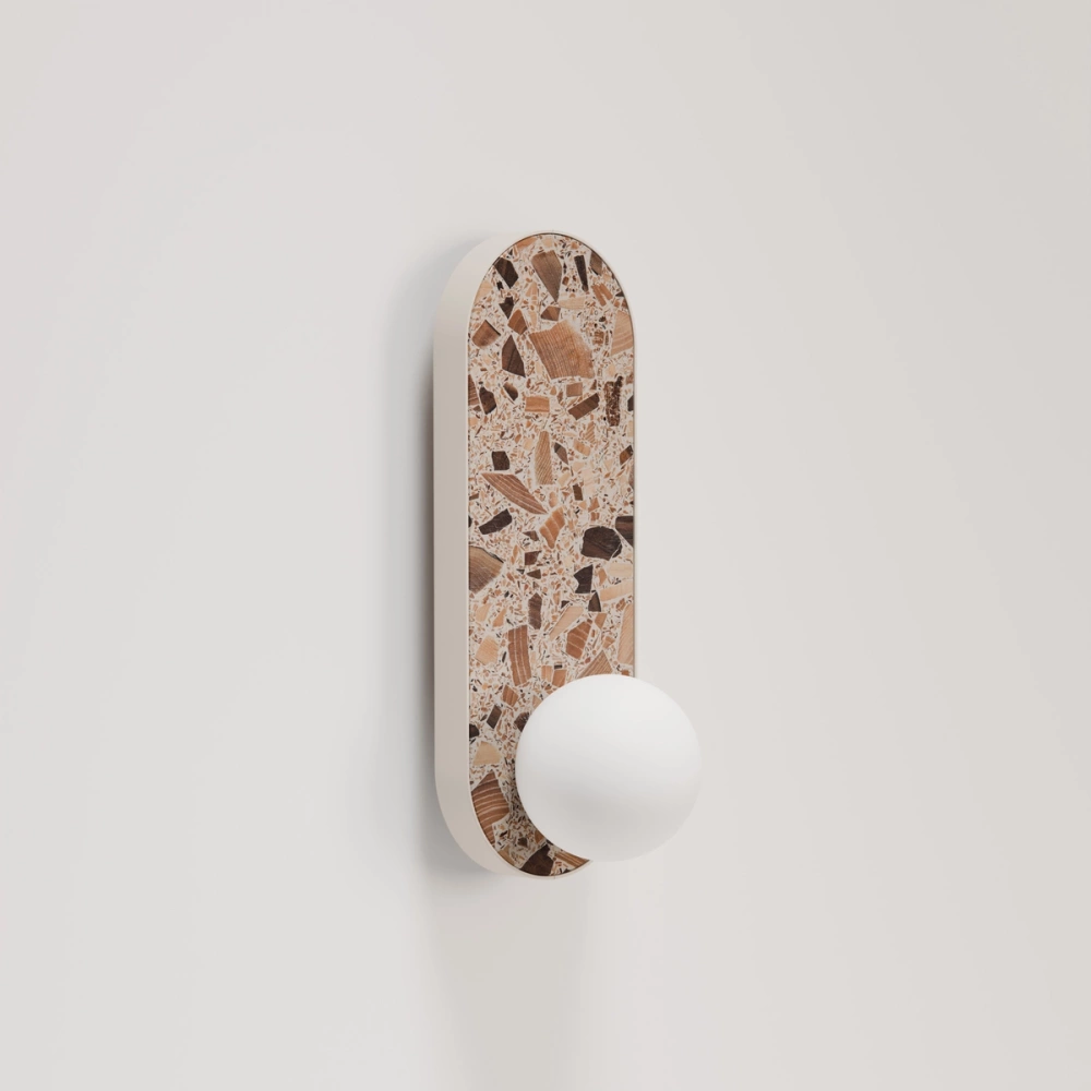 Kaspa :: Lampa ścienna / kinkiet Legra owal szer. 13 cm kremowa IP44