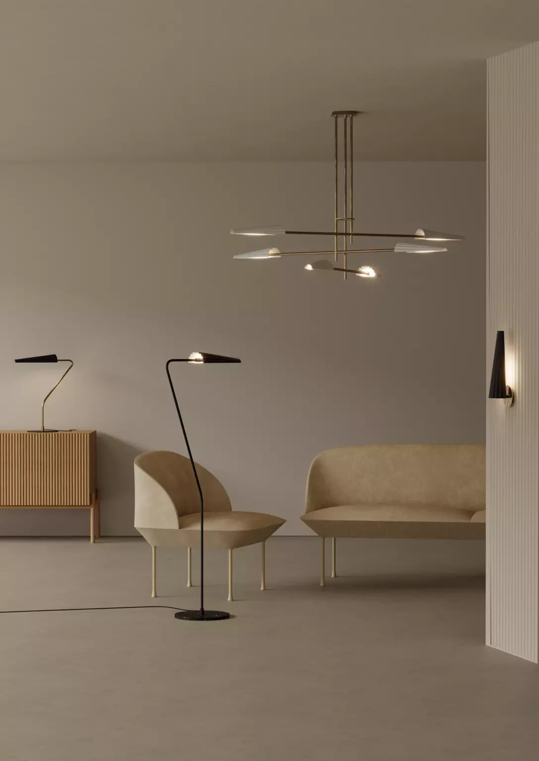 Aromas :: Bion hanging lamp 6, width 89 cm, black