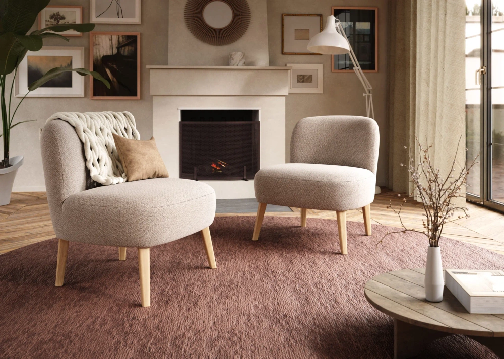 Claudie :: Luna upholstered armchair, width 67 cm, color to choose from