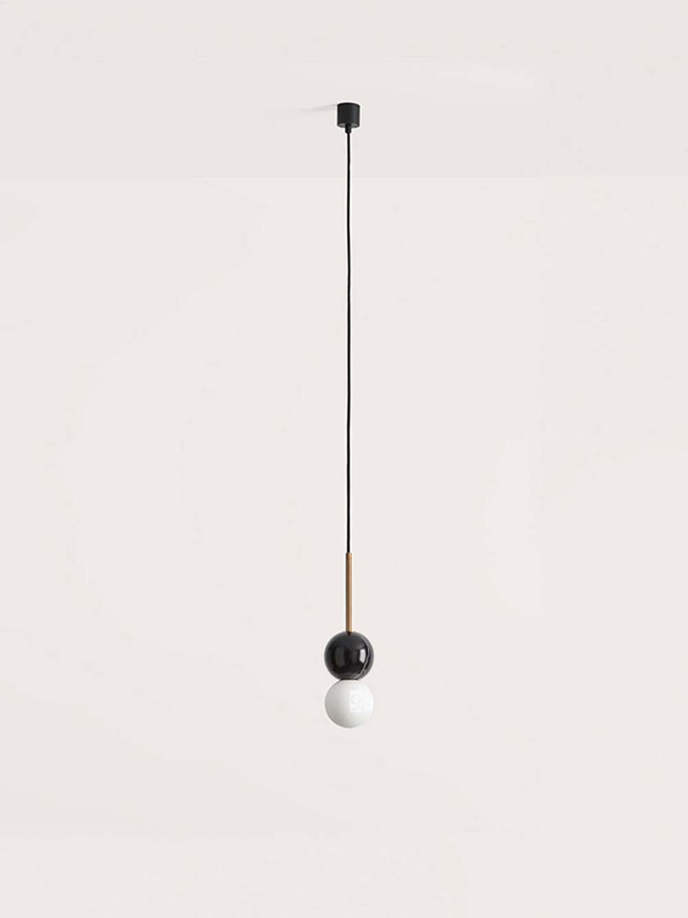Aromas :: Dalt hanging lamp black marble / gold metal diameter 10 cm