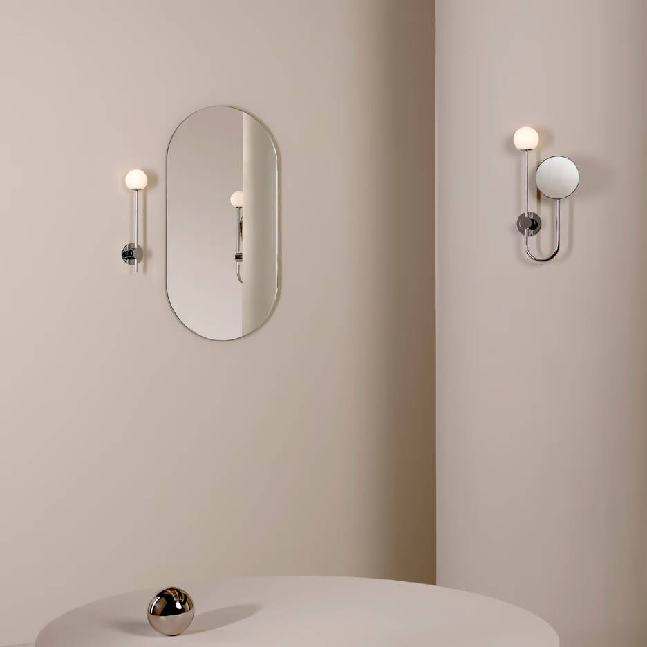 Astro :: Wall lamp / sconce with mirror Orb chrome height 43.4 cm