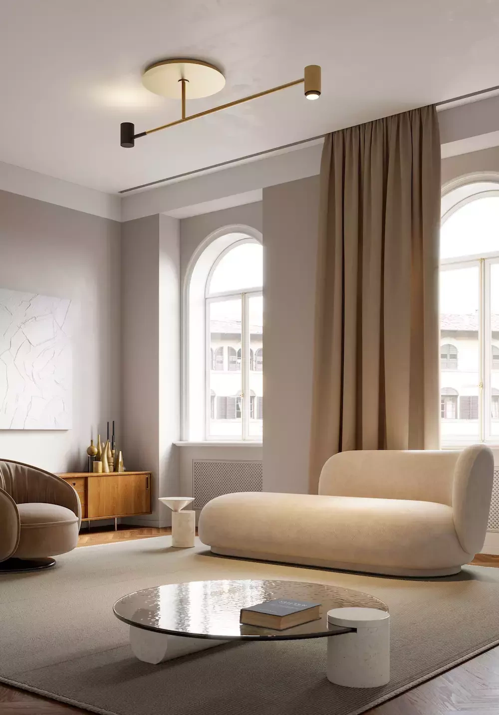 Contardi :: Melanocetus Pl ceiling lamp, width 170 cm, gold and black