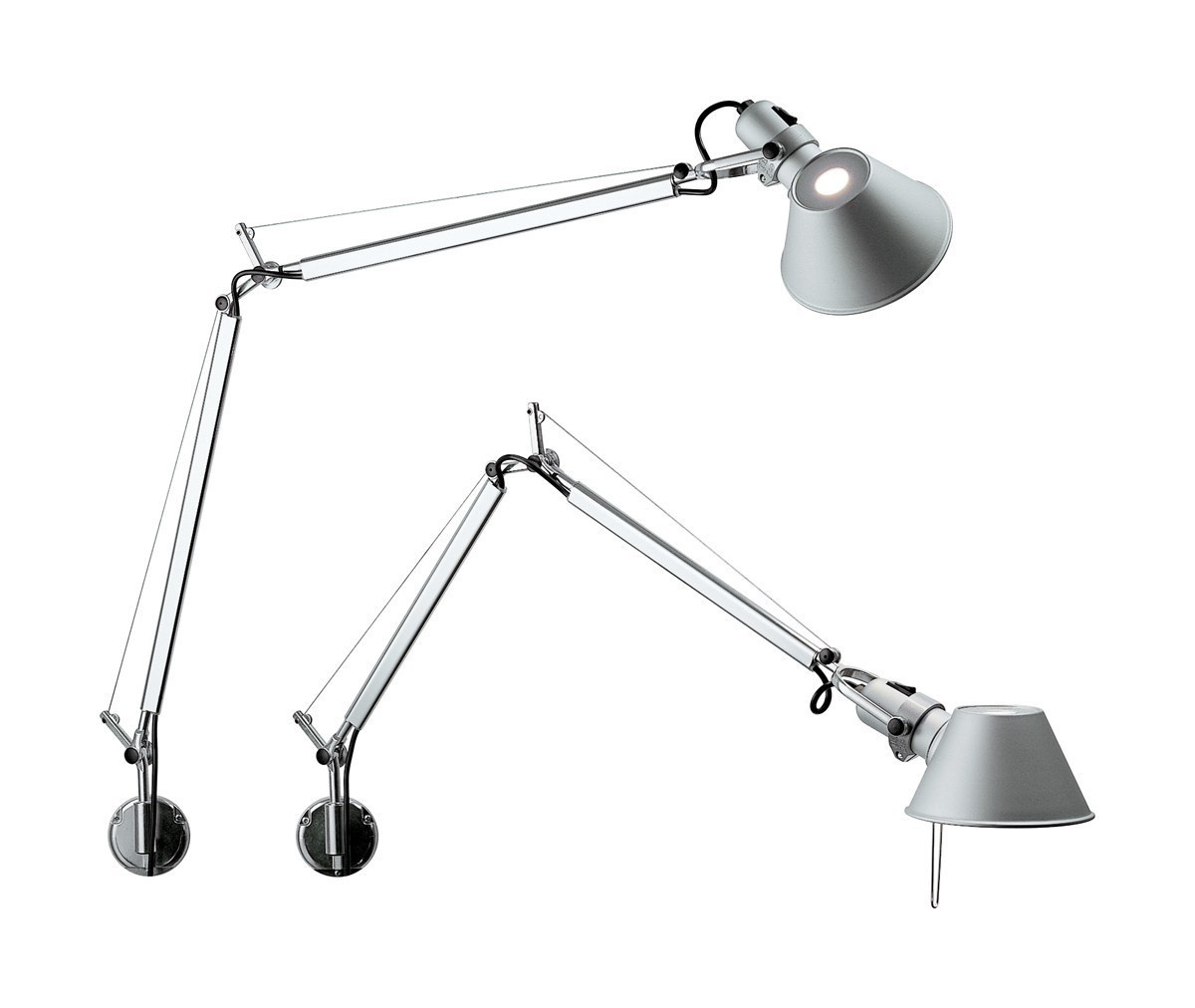 Artemide :: Lampa ścienna / kinkiet Tolomeo Micro srebrna szer. 49 cm