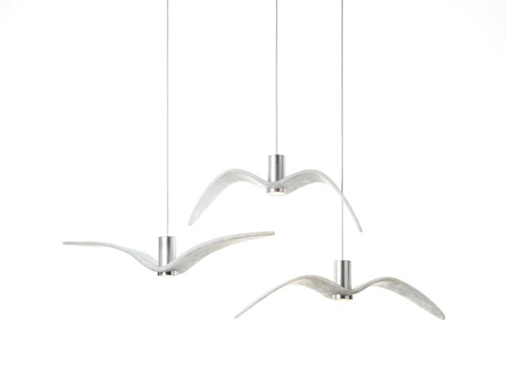 Brokis :: Hängelampe aus Metall Night Birds außen Breite 73 cm weiß