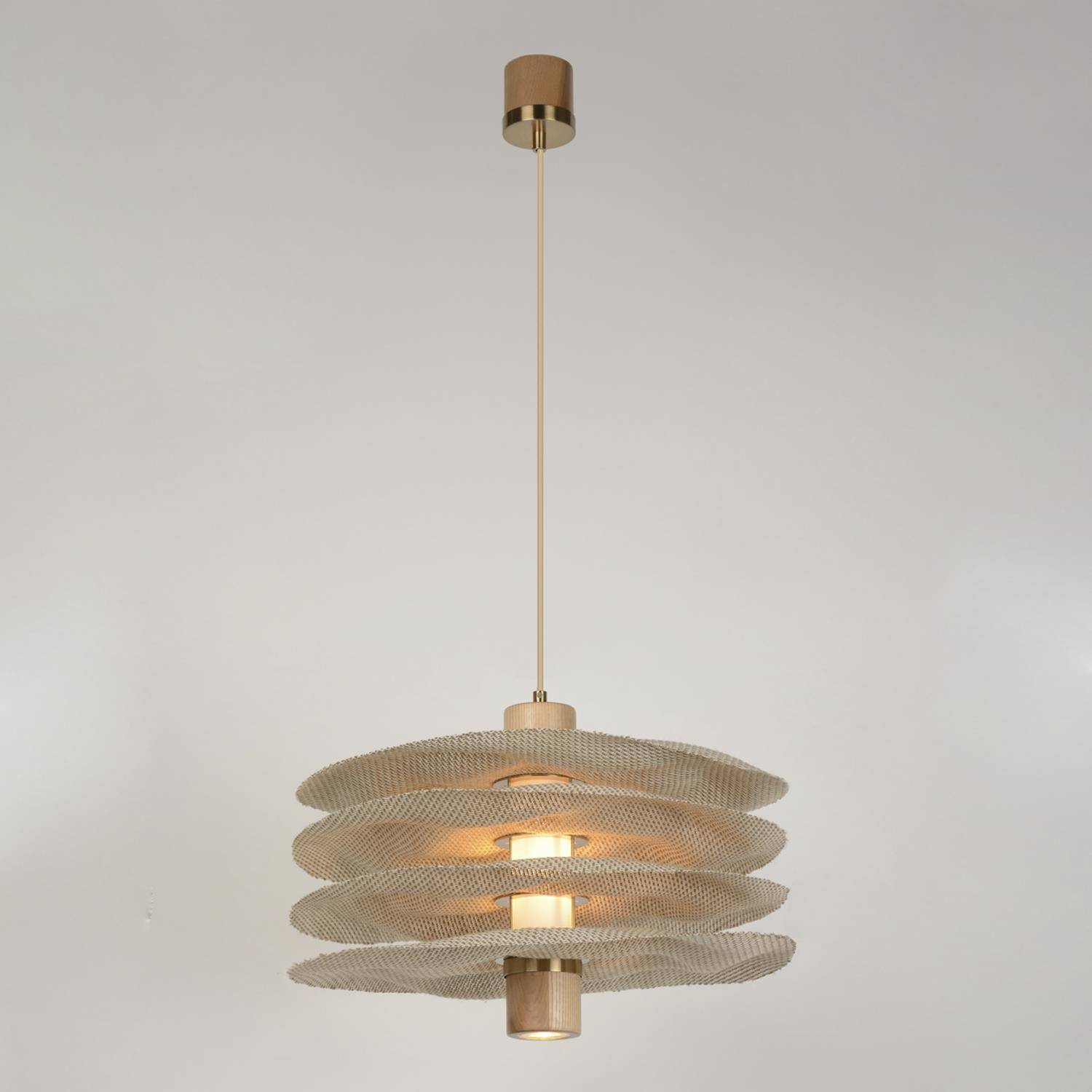 Market Set :: Hängelampe aus Holz Rivage Durchmesser 48 cm beige