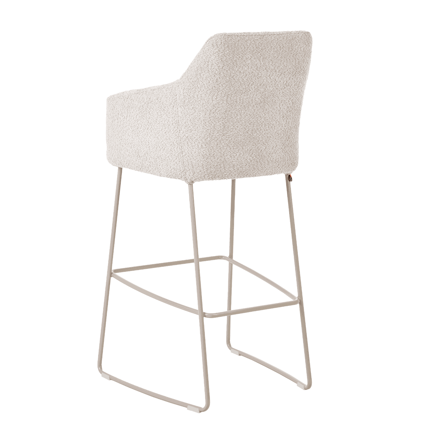 Mobitec :: Saga C14 upholstered bar stool / stool, height 114 cm, gray, with armrests, metal legs