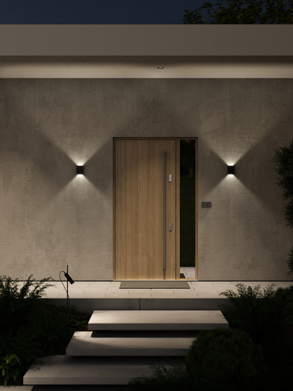 AQForm :: LEDPOINT square up&down exterior wall lamp/sconce M927 68° black