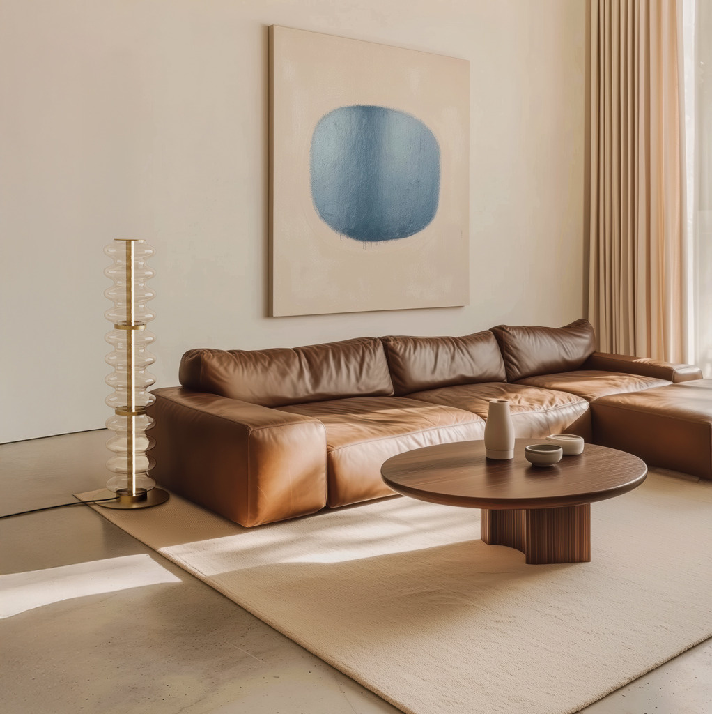 Aromas :: Lampa podłogowa Vitree wys. 105 cm transparentne szkło / czarny metal