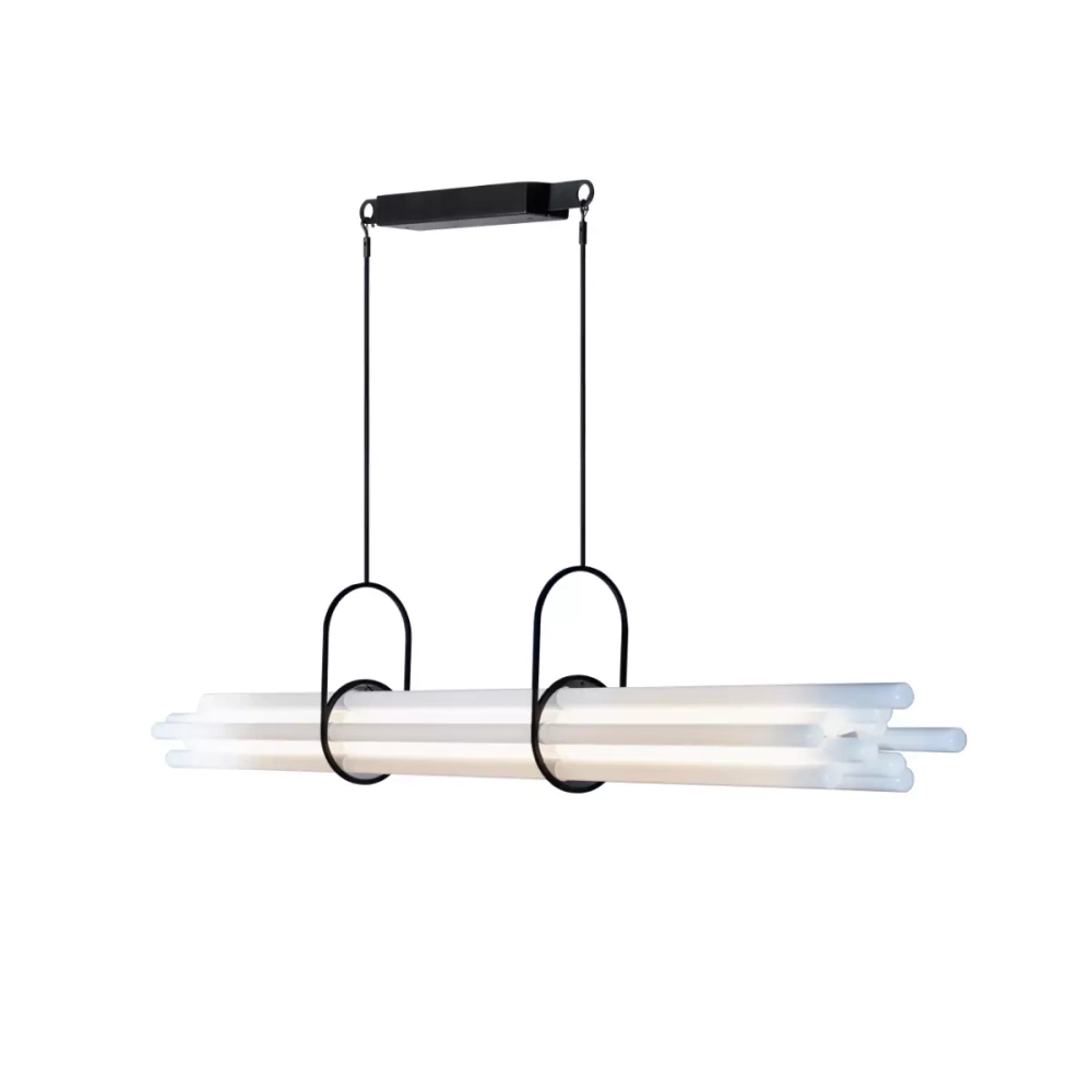 DCW:: NL12 hanging lamp, white and black, width 130 cm