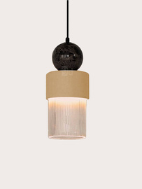 Aromas :: Lampa wisząca Glamm śr. 12 cm czarny marmur / ceramika jasny brąz