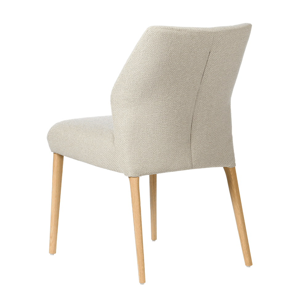 Mobitec :: Enora C04 upholstered chair, cream, width 52 cm, wooden legs