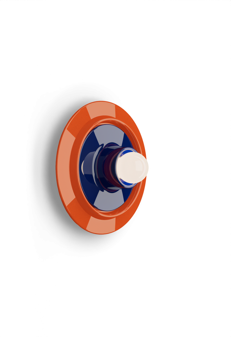 Ferroluce :: Voila orange-blue wall lamp/sconce, diameter 28 cm