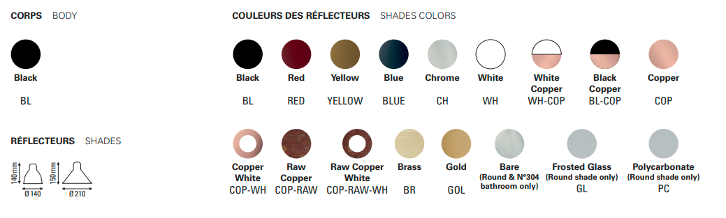 DCW:: Lampe Gras N°304 Wand-/Deckenleuchte schwarz Größe L