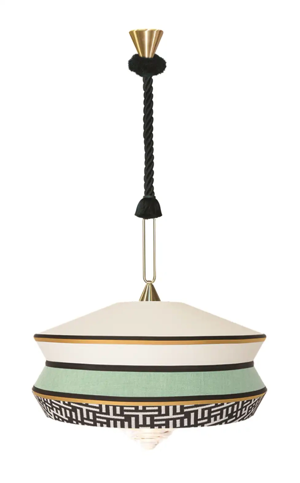 Contardi :: Calypso So Antigua XL hanging lamp, diameter 70 cm, white and green