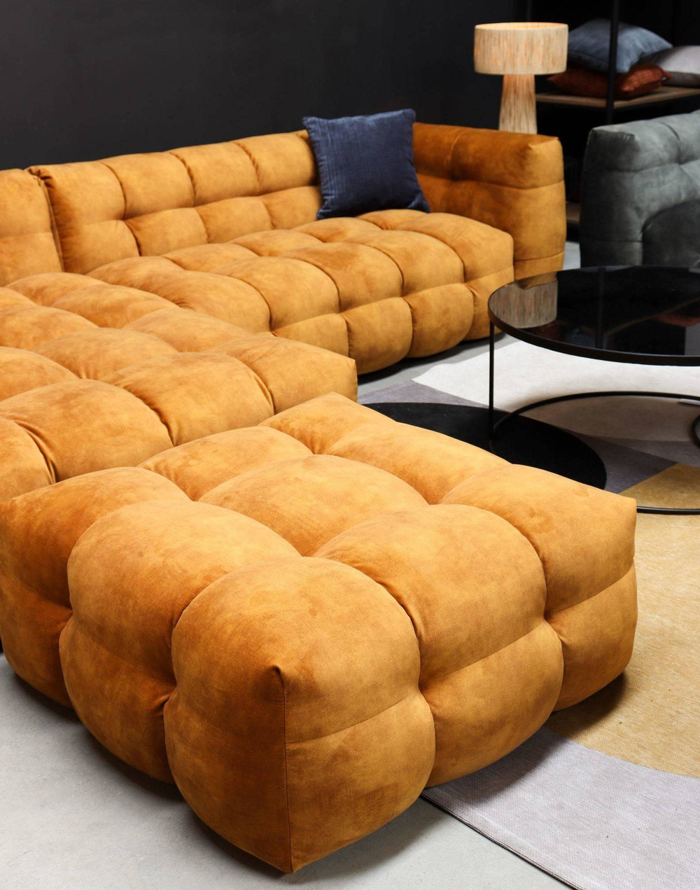 Nordic Line :: Ecksofa / Links gepolstertes Ecksofa Michelle (ehemals Michelin) orange 319x68x170 cm