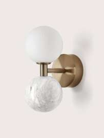 Aromas :: Dalt wall lamp / sconce white marble gold metal height 23.2 cm