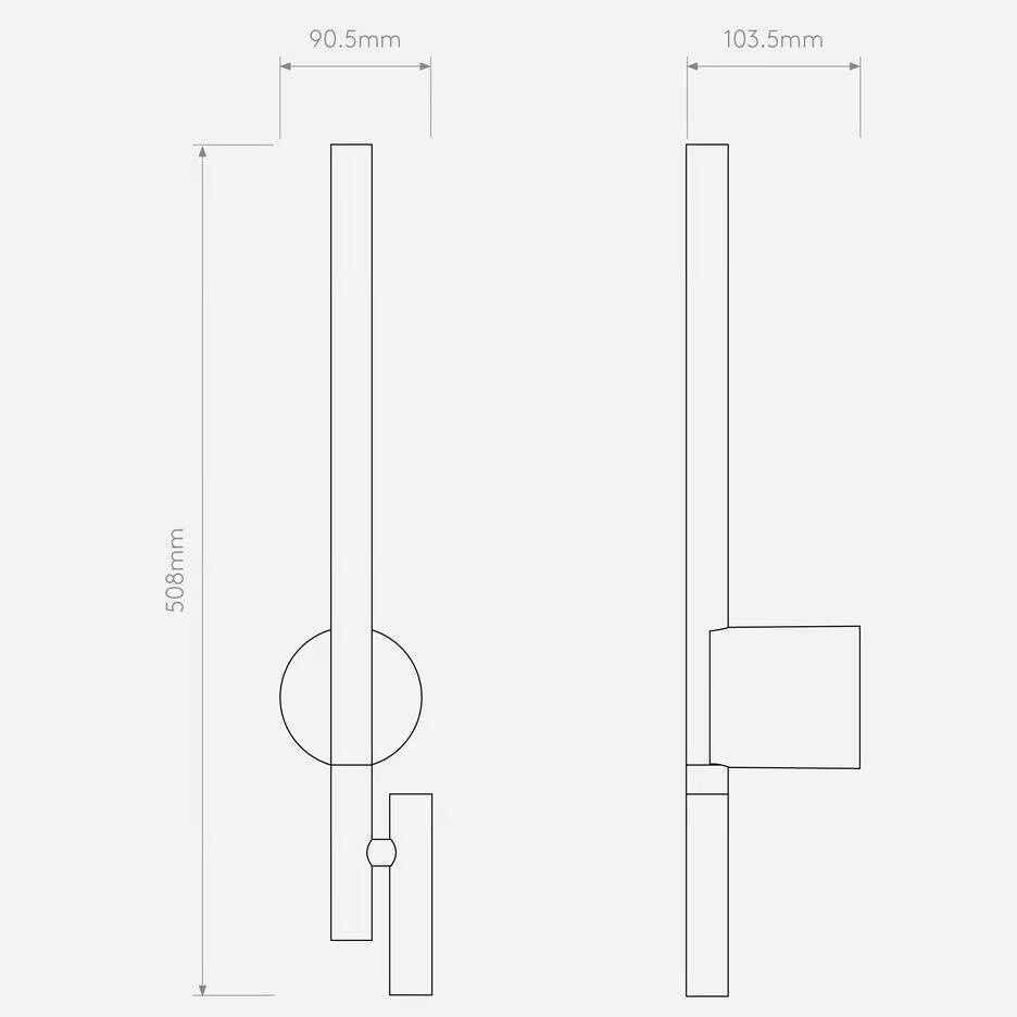 Astro :: Baton Reader LED-Wandleuchte, mattschwarz, Höhe 50,8 cm