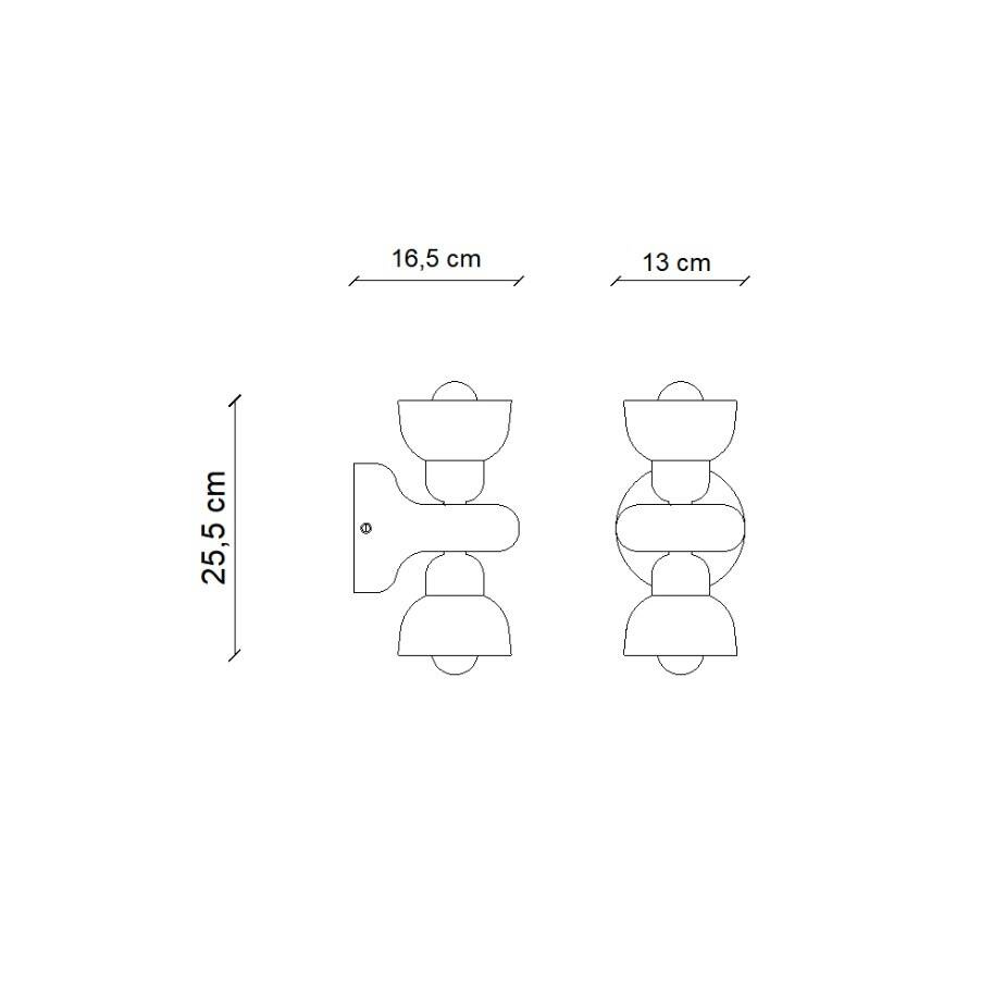 Ferroluce :: Berimbau wall lamp / sconce, height 25.5 cm, brown